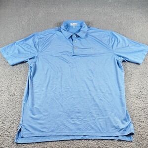 Peter Millar Mens XL Golf Polo Summer Comfort Logo Outdoors Performance Blue